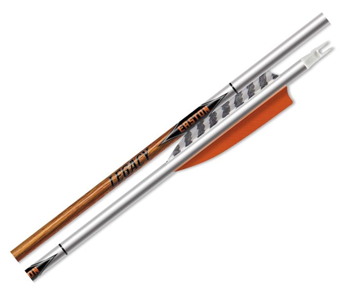 Easton Legacy Traditional Carbon Arrows 600 Spine – 6pk With 4" Feathers & Nocks 29764