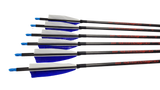 Prefletched Carbon Feather Arrows - 6 Pack
